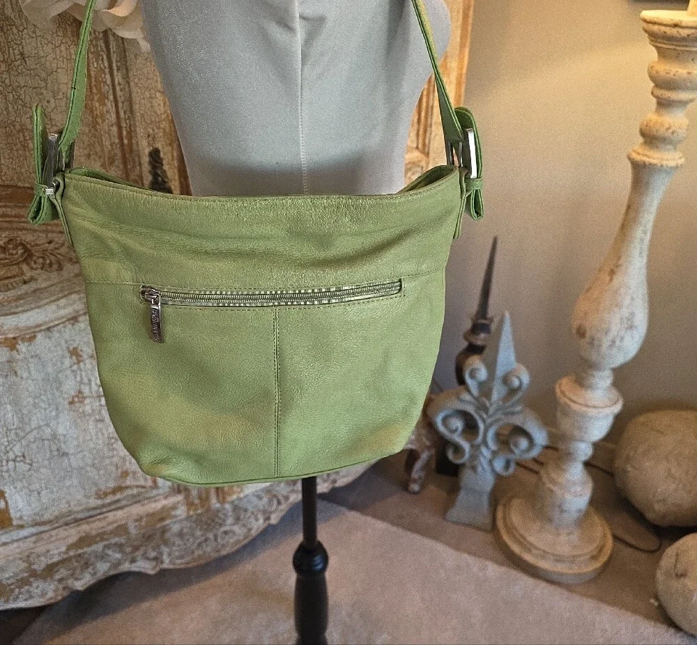 Stone & Co. Light Green Leather Shoulder Bag